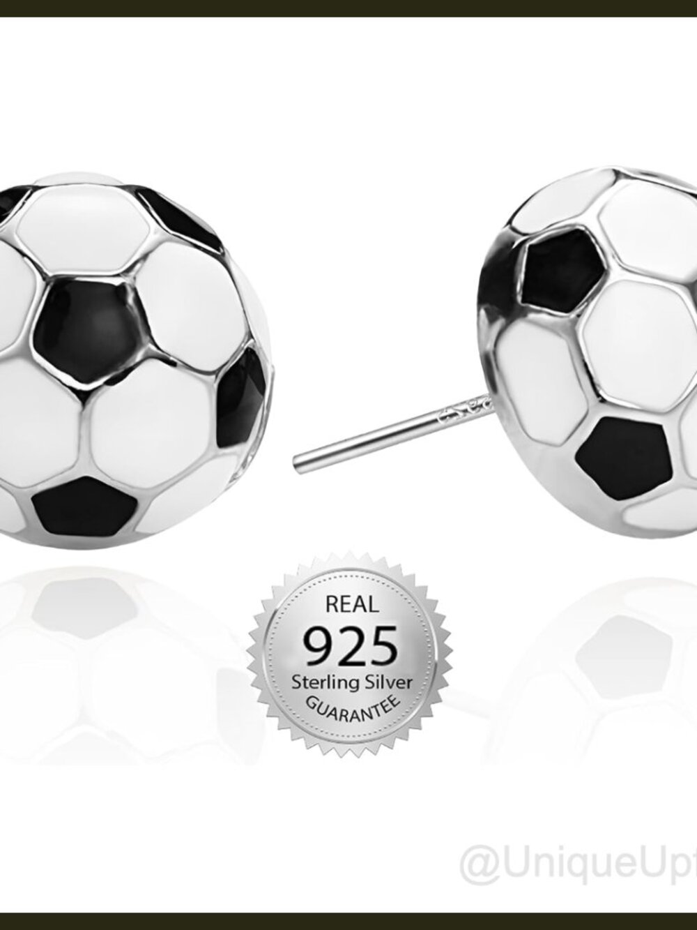 Sterling Silver Soccer Stud Earrings Sports Fan Gift